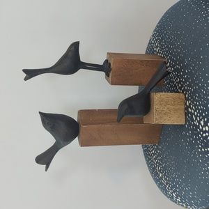 Decorative Birds on Wooden Stand